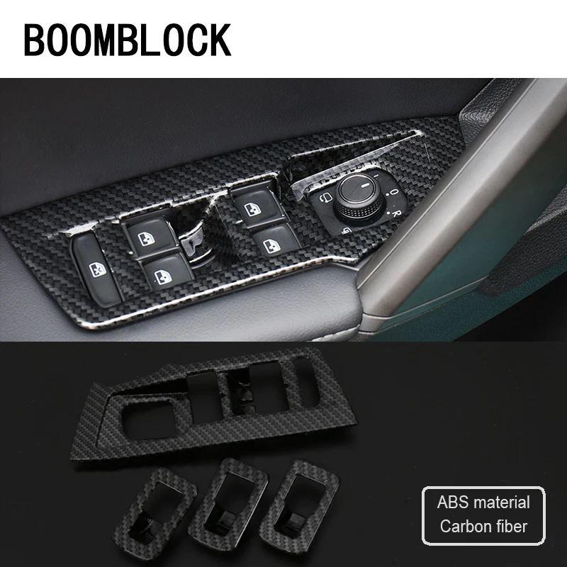Автомобильная панель стеклоподъемника BOOMBLOCK 4 шт./компл. для VW Tiguan 2 MK2 2016 2017 2018|fiber