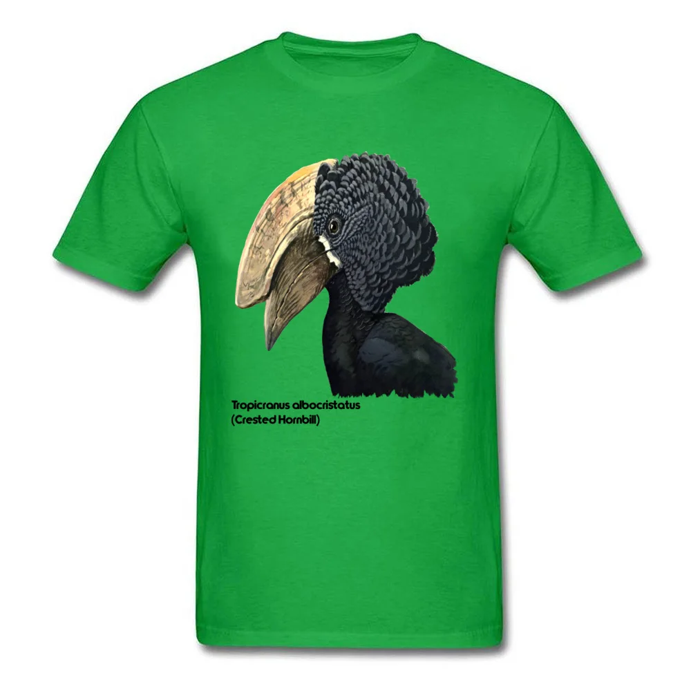 Normal Normal Male Tshirts Rife Mother Day Short Sleeve Round Neck Cotton Fabric Tops Shirt Custom Tops Shirt Free Shipping Crested Hornbill Bird Handsome Bill and Feathers green