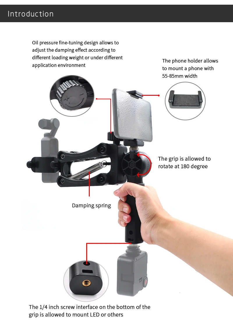 OSMO POCKET Z Axis 4-й осевой стабилизатор для DJI Карманный смартфон Steadycam карданный стабилизатор Osmo Карманный z-осевой аксессуары