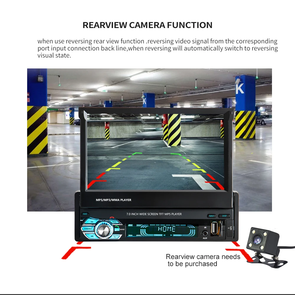 Автомагнитола Camecho с сенсорным экраном 7 дюймов стерео система поддержкой Bluetooth MP5