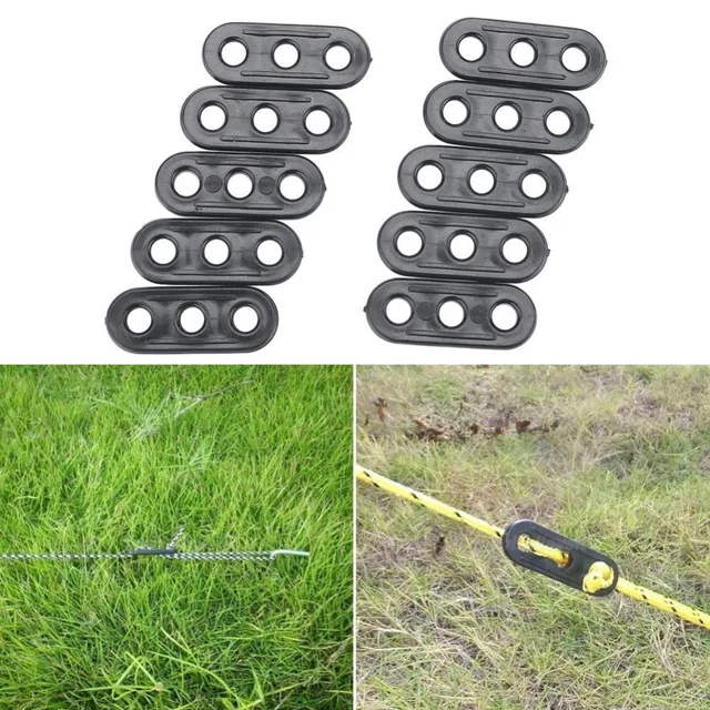 10PCS Outdoor Camping Tent Guy Rope Line Tensioners 3Holes Rope Tensioners Tent Guy Line Rope Tensioners Accessory Awning fixer