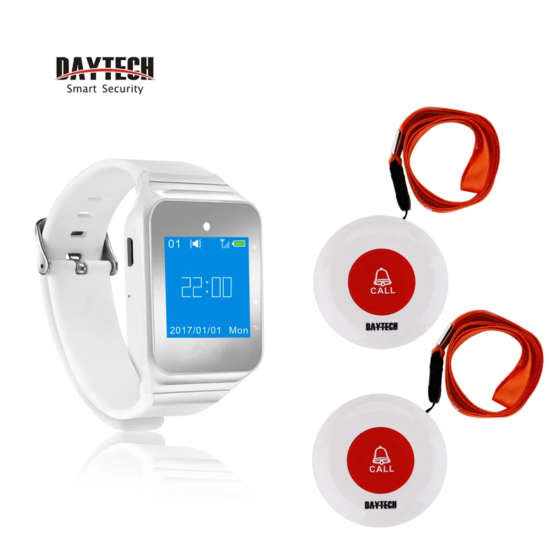 

DAYTECH Pager Restaurant Service Call Button Calling System 433MHZ Watch Pager for Cafe/Hospital Elder Emergency Alert Call