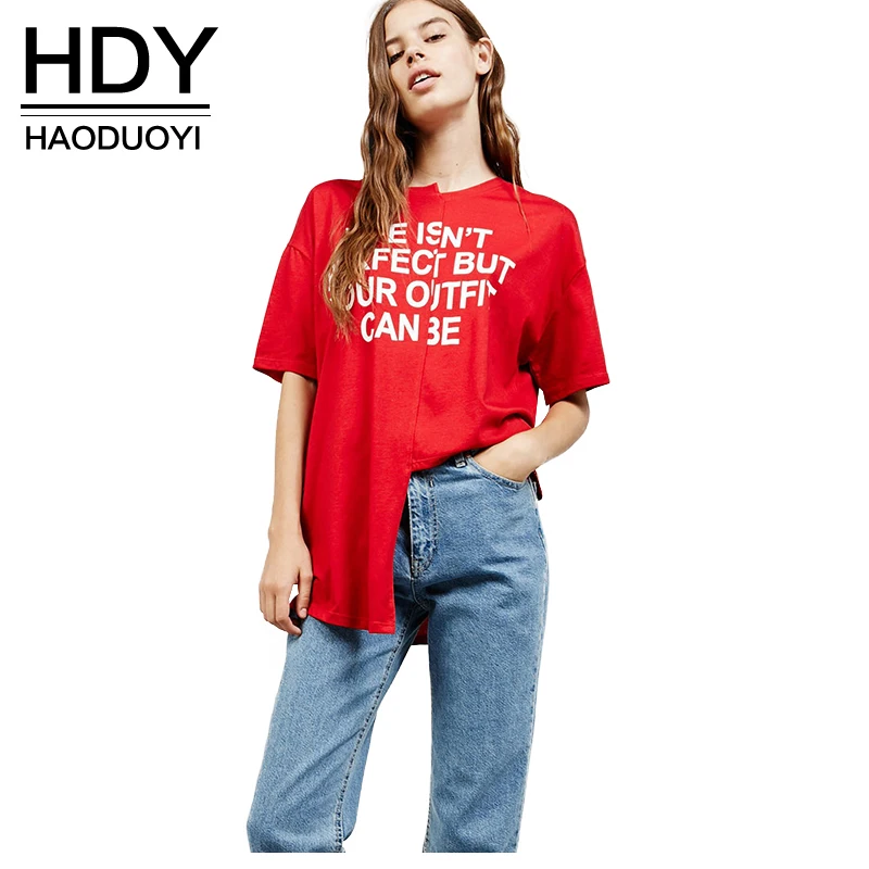 Asymmetrical Tops Sleeve Short Haoduoyi Hdy 5