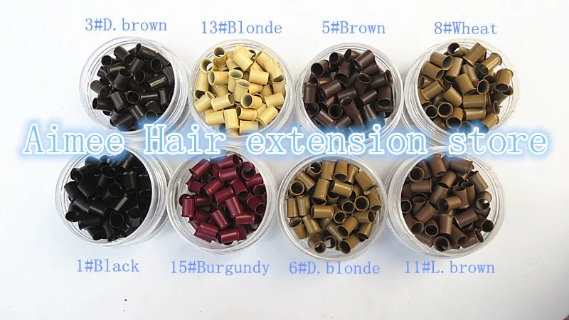 4,0*3,6*6.0mm13# Blonde1000pcs/УПАКОВКА медные развальцованные кольца легко замки/медная трубка микро-Ссылка/Кольцо/бусина для наращивания волос