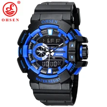 OHSEN, спортивные часы для мужчин,, мужские часы, светодиодный, цифровой, кварцевые, наручные часы, мужские, лучший бренд, Роскошные, цифровые часы, Relogio Masculino