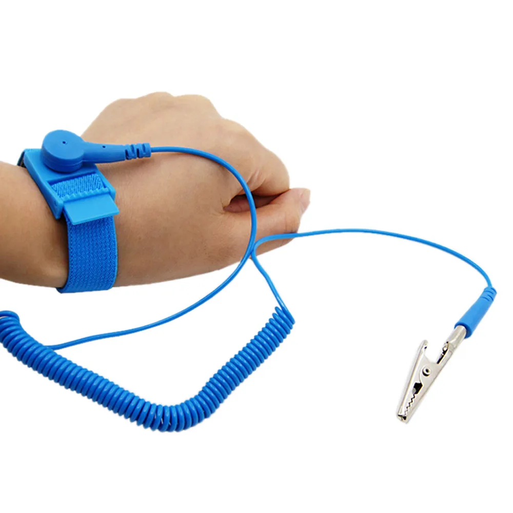 

Adjustable Antistatic Bracelet Electrostatic ESD Discharge Cable Reusable Anti Static Wrist Band Strap Hand with Grounding Wire