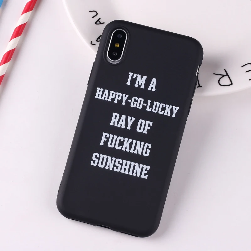 Милый мягкий силиконовый чехол для iPhone 11 6S 5S SE 8 8Plus X XS Max 7 7Plus Happy Lucky Sunshine Tropical Funny Quote - Цвет: 9