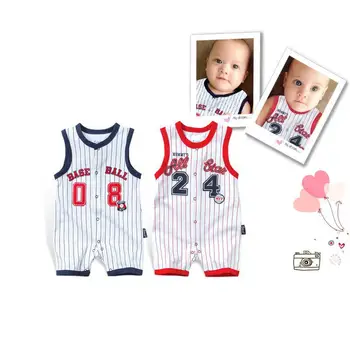 

Newborn Baby Cotton Sleeveless Clothing Summer Cute Sportsuit Infant Boys Gentleman Jumpsuit New Thin Climbing Rompers Outwear