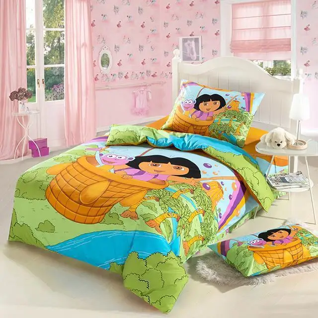 DORA bedding sets Girls Twin full size Bedding kids quilt set 100