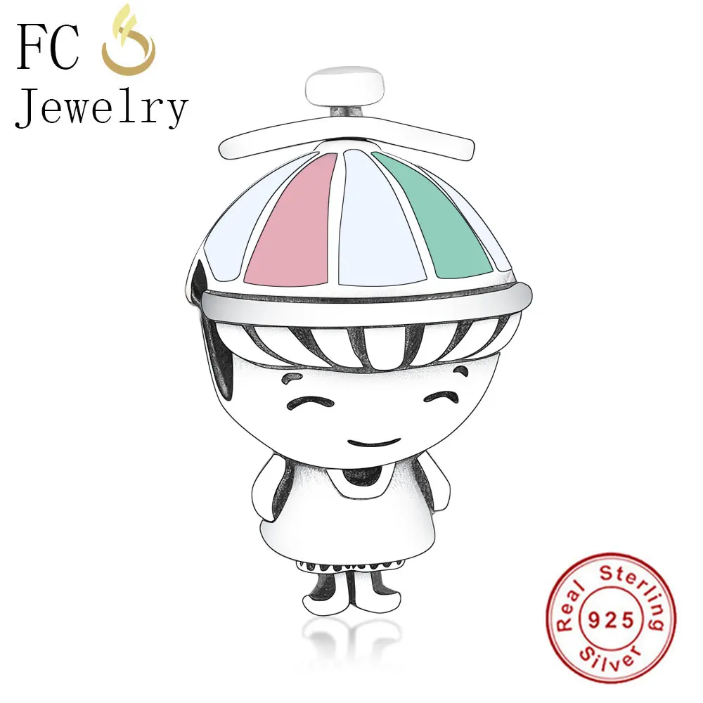 

FC Jewelry Fit Original Pandora Charm Bracelet Pulseira 925 Sterling Silver Boy Enamel Propeller Hat Bead Making Women Berloque