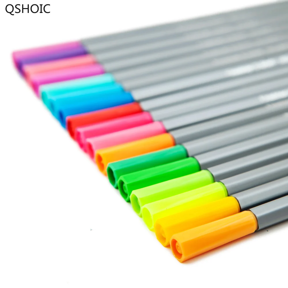 24 Fineliner Pens Color Fineliners Set Markers  Fineliner Color Pen Set  0.4mm - Fineliner - Aliexpress