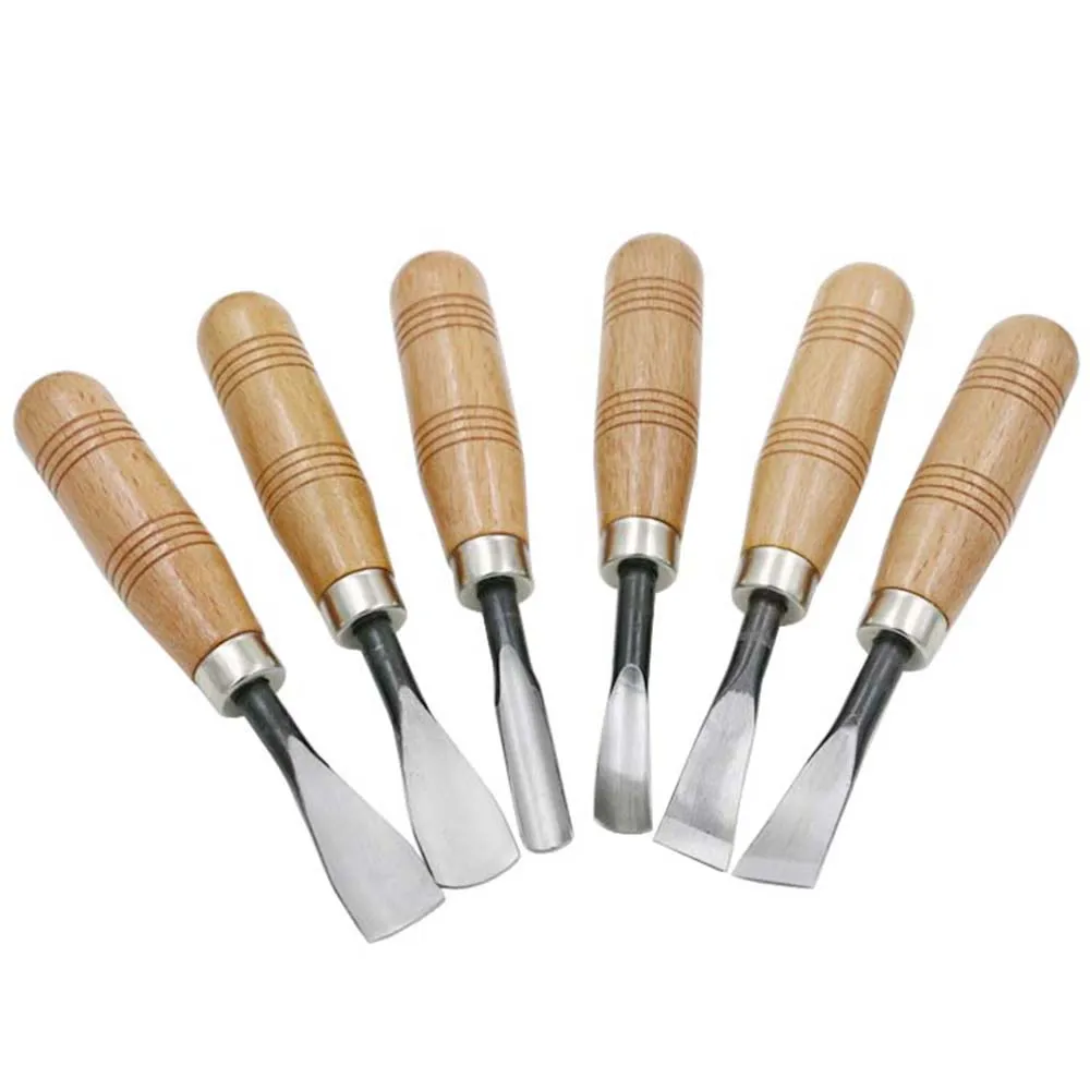 High quality! 6PCS Handmade woodworking Carving Knife Chisel, Rubber