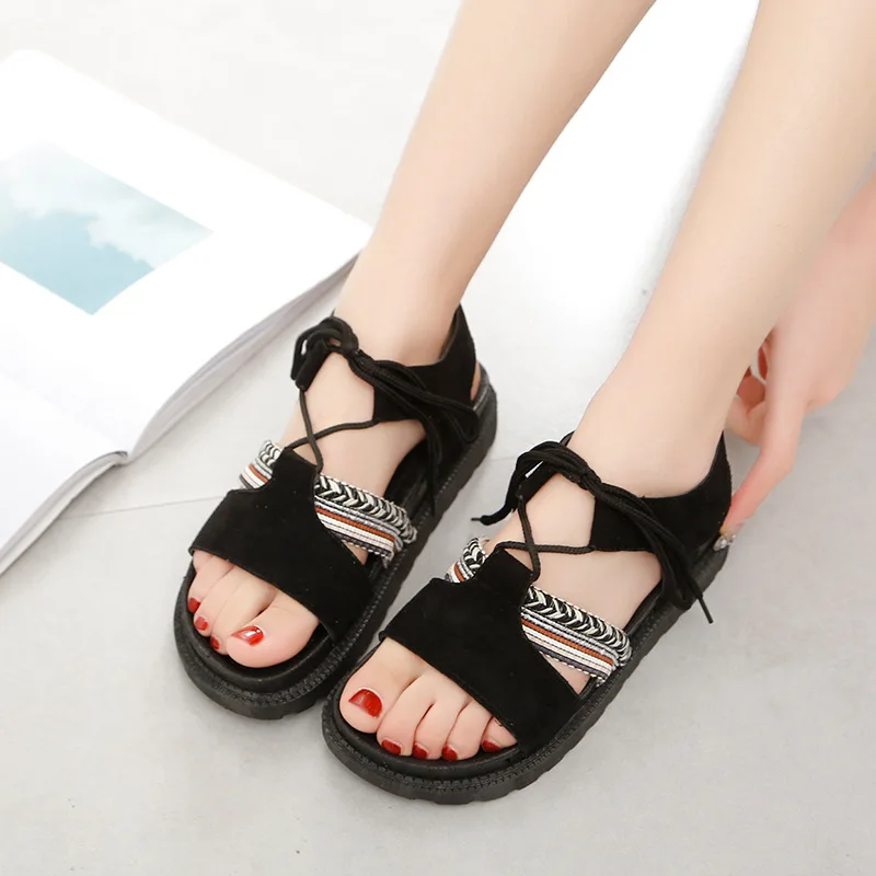 

Women Flat Shoes Summer Roman Sandal Boho Sandalias Colorful Female Beach Flat