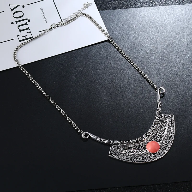 Vintage Tibetan Miao Silver Metal Tassel Bead Chinese Style Charm Original Chokers Necklace Collier Turkish Gypsy Ethnic Jewelry