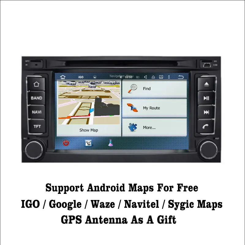 Perfect Liislee Android 7.1 2G RAM For Volkswagen VW Touareg Car Radio Audio Video Multimedia DVD Player WIFI DVR GPS Navi Navigation 3