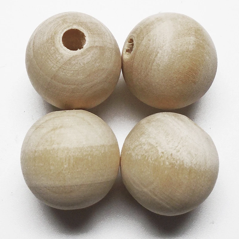 

ZIEENE 10PCs 20PCs 30PCs Natrual Color Round Wooden Beads DIY Sewing Scrapbooking For Garment Handmade Crafts 1 Hoke 18x17mm