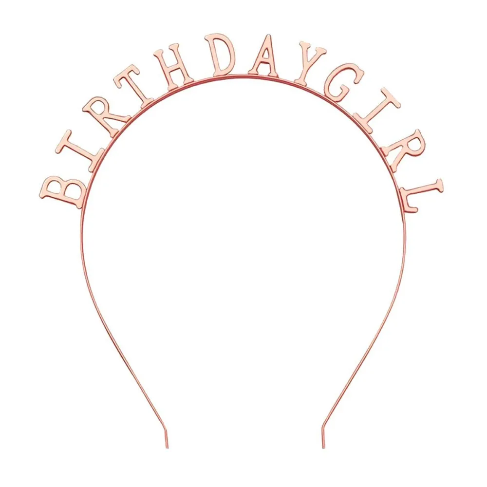 Розовое золото день рождения корона для девочек Тиара головной убор счастливый день рождения девушка вечерние украшения поставки идеи для подарка