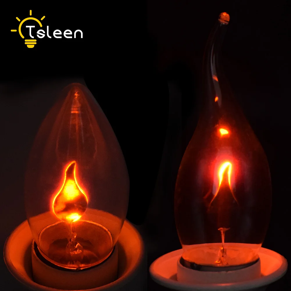 

Wholesale 1/4/8 PC Simulation Flickering E27 Dynamic Flame Fire LED Candle Bulb Retro Edison Lamp E14 Chandelier Creative Light