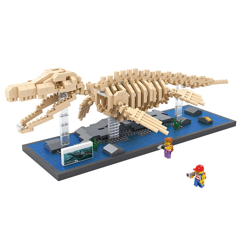 

Mosasaurus Diamond Building Blocks Tyrannosaurus Triceratops Raptors Plesiosaurs Brachiosaurus DIY Dinosaur Assembly Model Toy