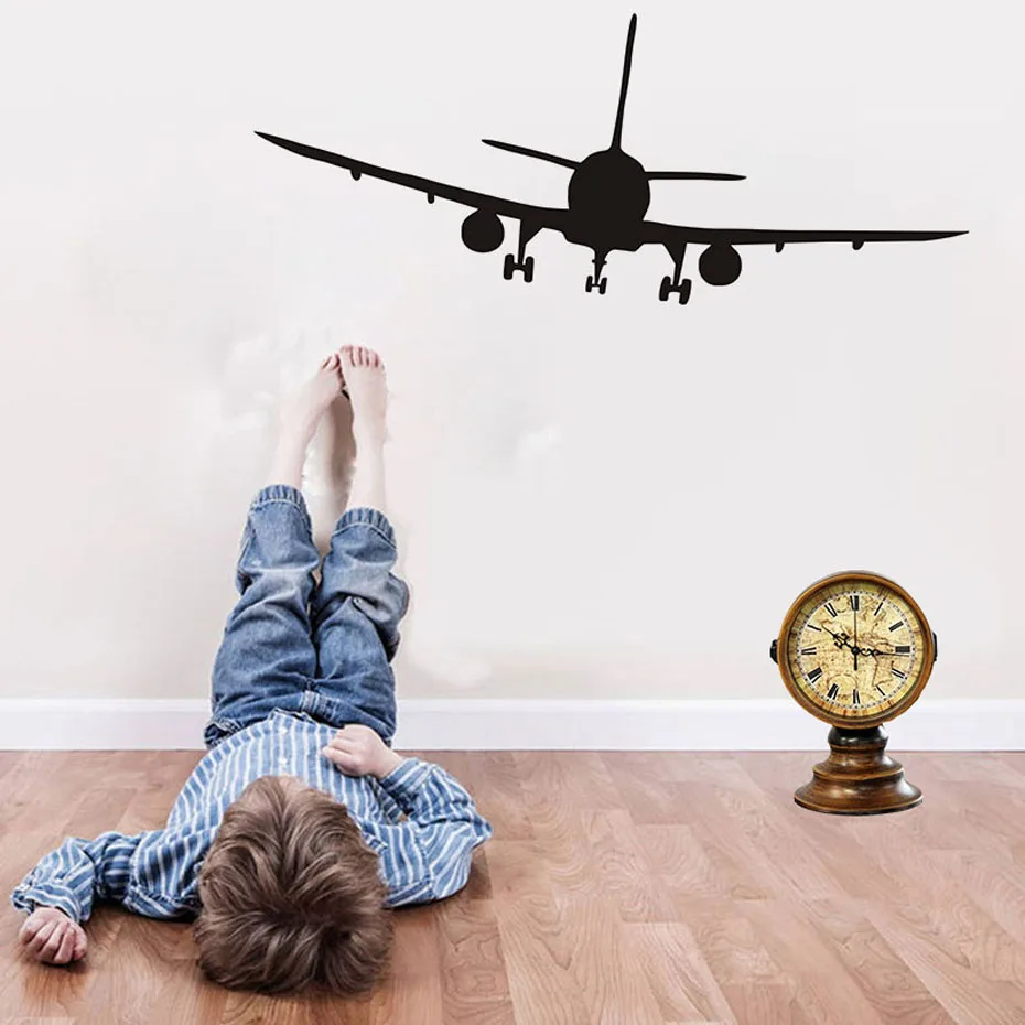 Cool Airliner Airplane Silhouette Wall Stickers Home Decor Living Room Bedroom Decor Vinyl Decals For Kids Home Decoration Cool Airliner Airplane Silhouette Wall Stickers Home Decor Living Room Bedroom Decor Vinyl Decals For Kids Home Decoration