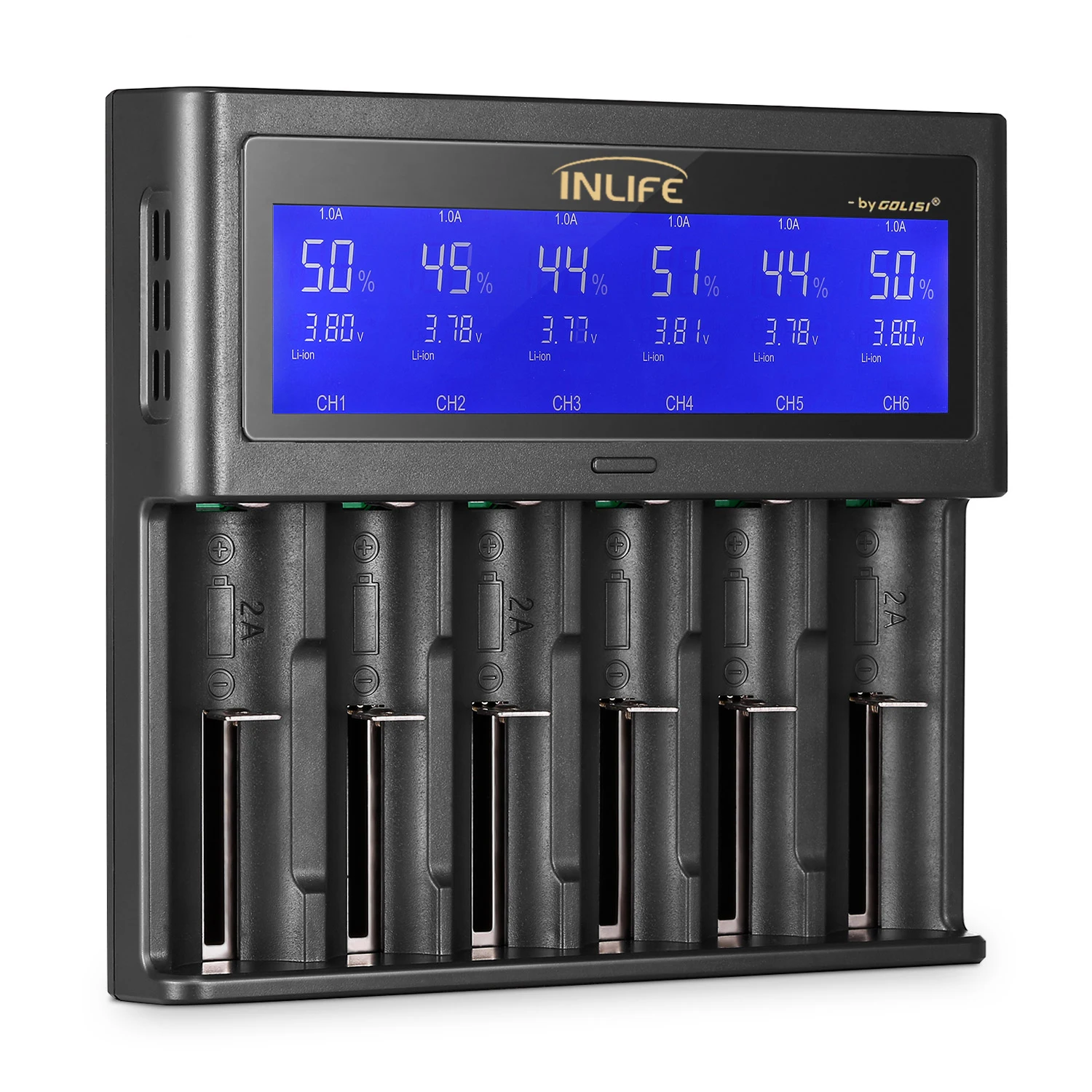 Golisi Inlife S6 2A 1A 0.5A Смарт зарядное устройство ЖК экран USB выход перезаряжаемый литий