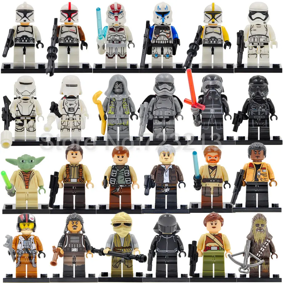 

Single Sale Clone Trooper Yoda Luke Obi Wan Kenobi Figure Building Blocks Sets Model Bricks Toys