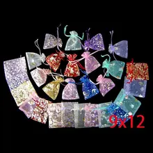500 шт. Случайные Смешанные Drawable органзы свадебный подарок Сумки и Чехлы 12x9 см(w00476x5