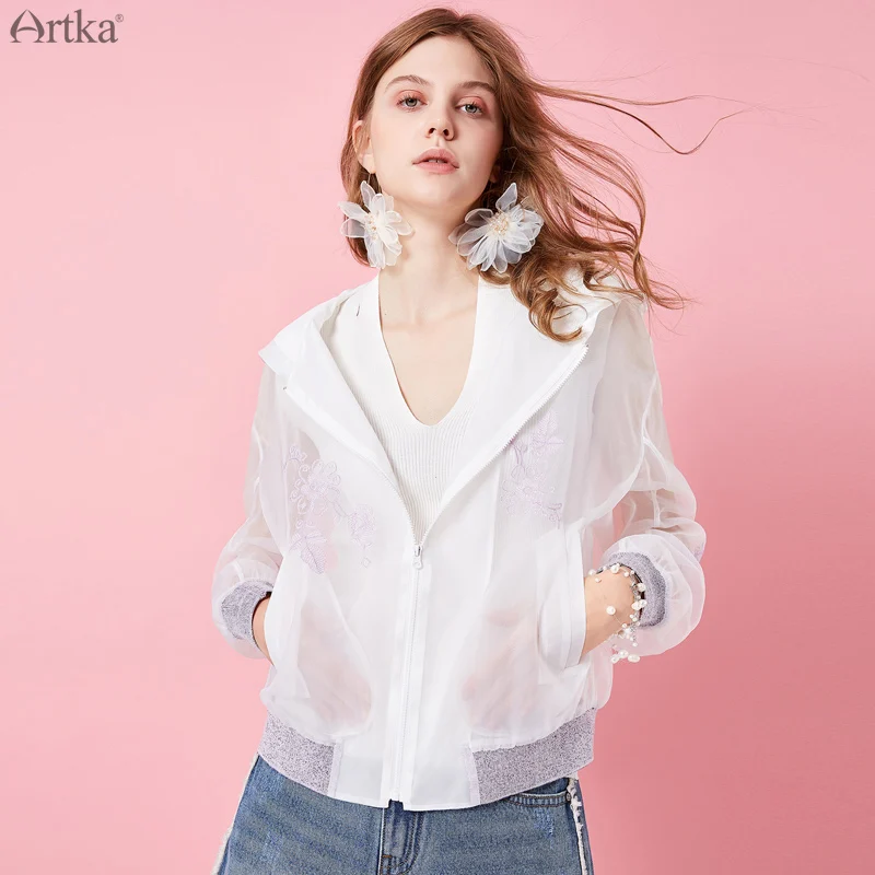 ARTKA/2019 весенне-летнее тонкое пальто модная свободная короткая куртка на молнии с