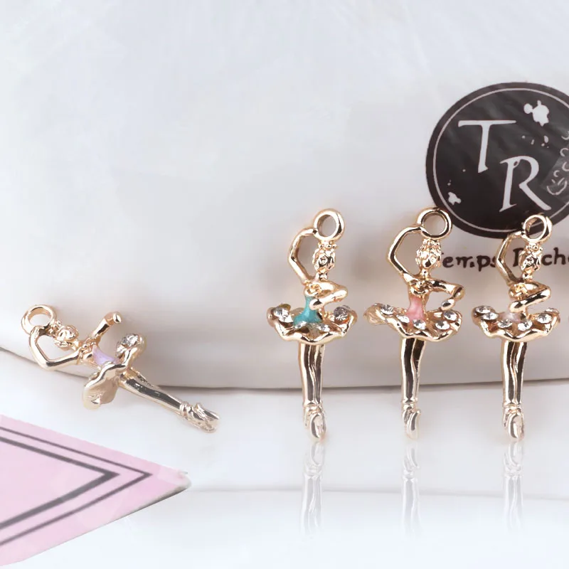 KYIGUK эмаль сплава bling балетные костюмы Девушка мотаться серьги DIY кулон украшение