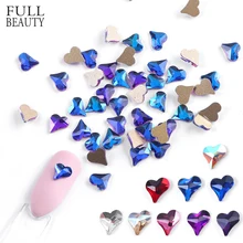 10 шт 3D вареное сердце дизайн ногтей украшения Стразы стеклянные плоские с оборота красочные DIY Стразы декоративный камень для ногтей ювелирные изделия CH790