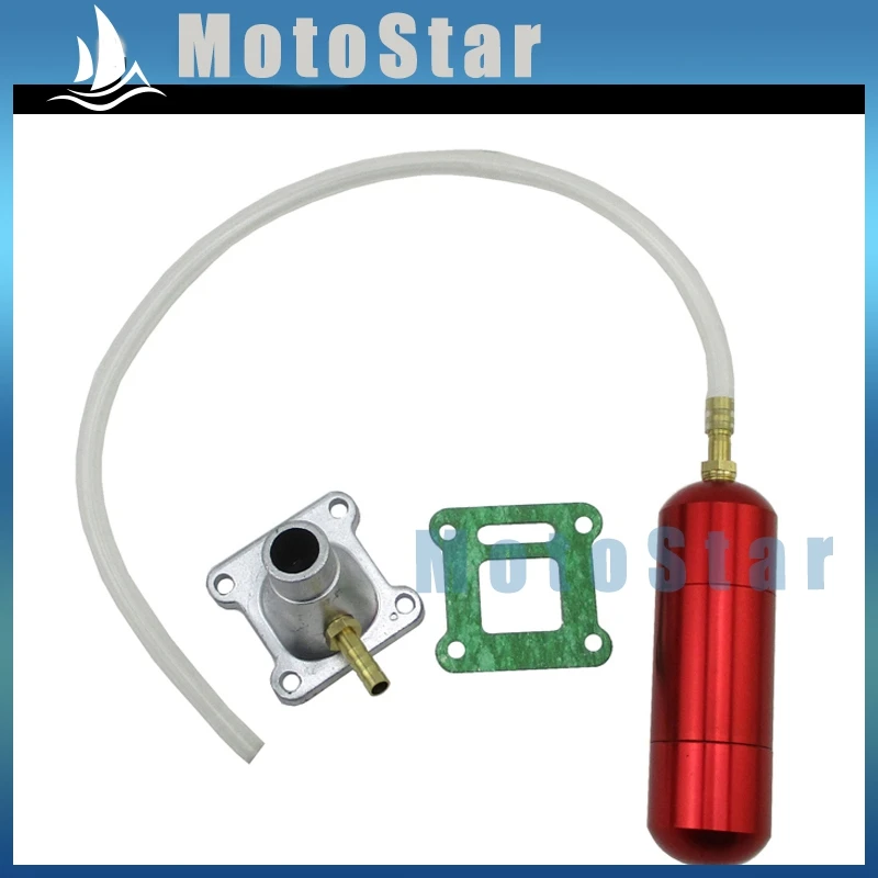 Bottiglia di alluminio Red Power Boost + Tubo di Aspirazione Guarnizione Per 2 tempi 43cc 47cc 49cc Mini Moto Bambini ATV Quad Dirt Pocket Bike