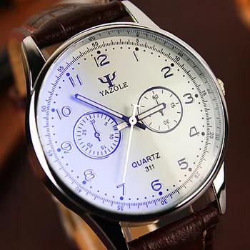 YAZOLE Mens Watches Top Brand Luxury Fashion Casual Business Waterproof Leather Quartz Watch Male Clock Montre Homme ochstin fashion casual male clock men grid pattern dial mens watches leather luxury watch men montre homme waterproof clock men