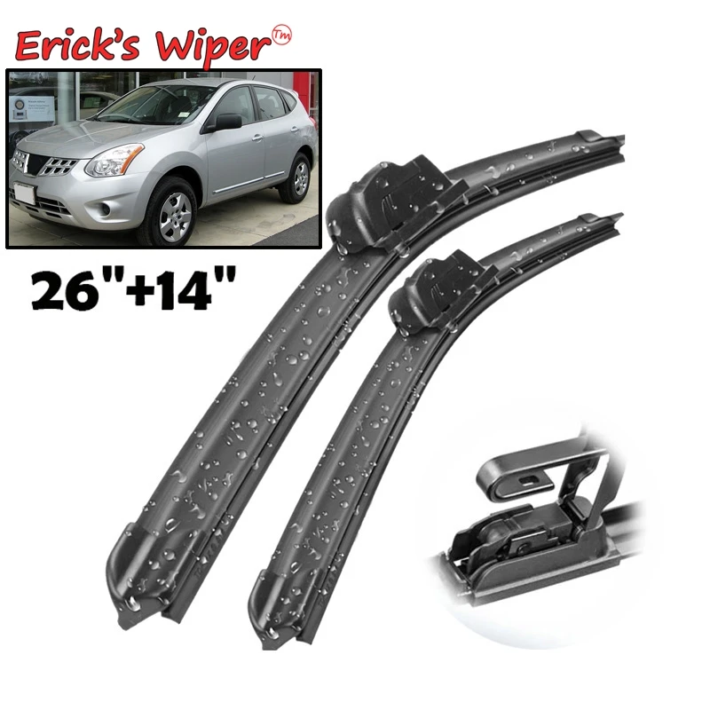 

Erick's Wiper Front Wiper Blades For Nissan Rogue MK1 2007 - 2014 Windshield Windscreen Front Window 26"14"