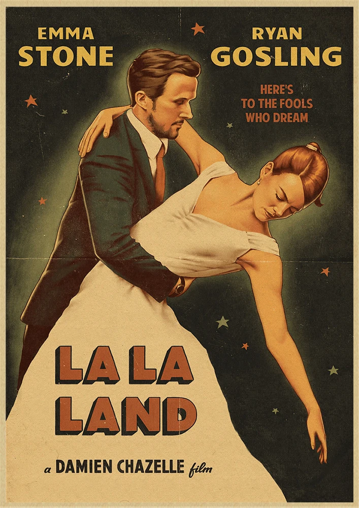 LA LAND фильм плакат из крафт-бумаги плакаты настенные наклейки домашний декор домашний художественный бренд - Цвет: Розовый