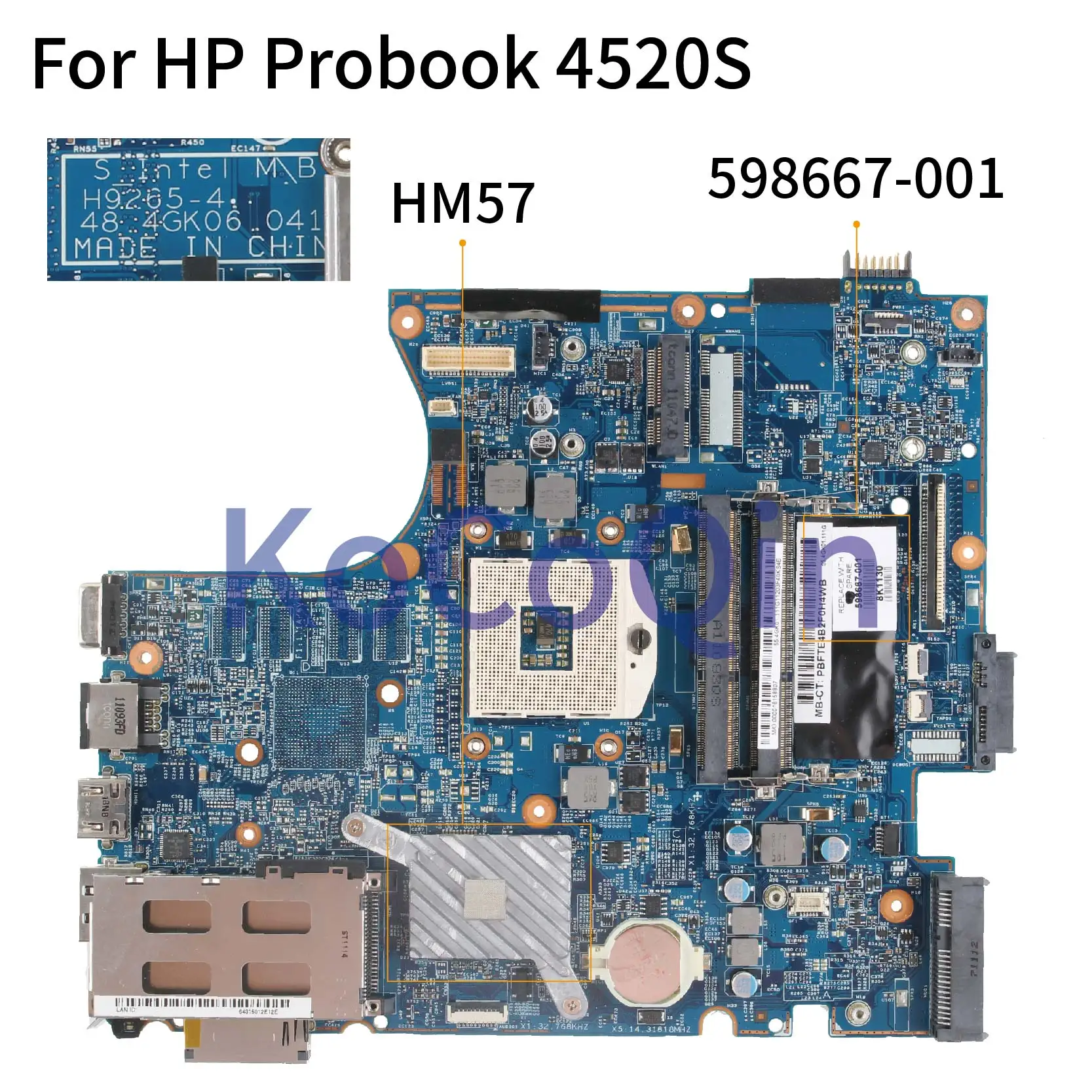 KoCoQin материнская плата для ноутбука HP Probook 4520S 4720S HM57 материнская плата 598667 001 598667 501 H9265 1 48.4GK06. 041|Материнские платы для ноутбуков| | АлиЭкспресс