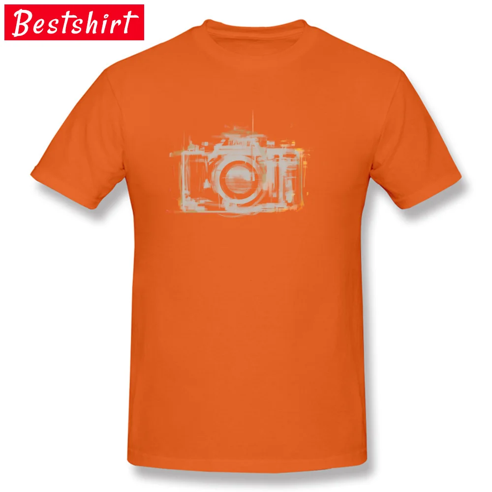 35mm T-Shirt for Students Summer Father Day Tops Shirts Short Sleeve 2018 Popular Simple Style Tops & Tees O Neck Pure Cotton 35mm orange