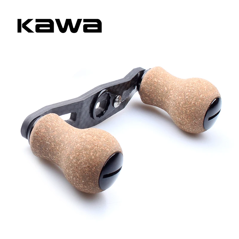 KAWA новая Рыболовная катушка ручка из углеродного волокна для Shimano Daiwa Abu baitcasing с пробковой ручкой размер отверстия 7*4/8*5 мм Длина 90 мм - Цвет: Black 8x5mm