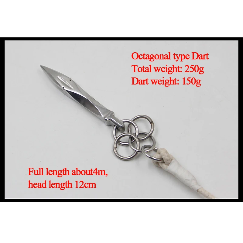 Kung Fu Weapons Stainless Steel Rope Dart Traditional Martial Arts Equipment with 4 M Rope