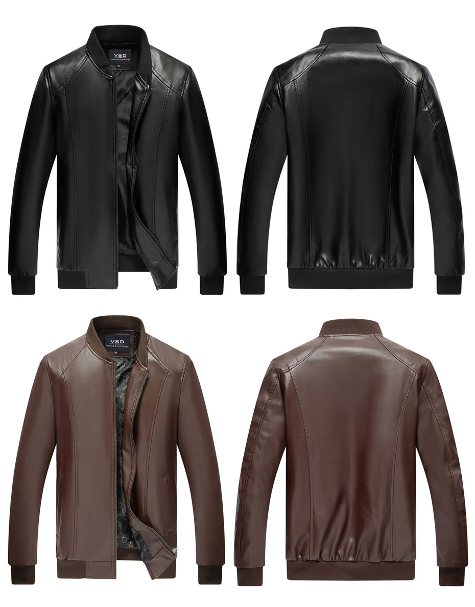 4 Washed Leather Jacket Men Fashion 2018 Spring Winter Mens Solid Faux Leather Coat Male Business Plus Size