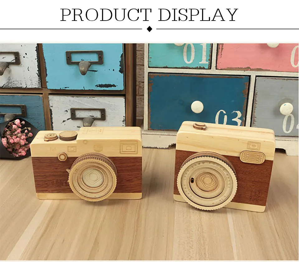 Wooden Clockwork Music Box Camera Module Christmas Ornaments Mechanism Castle In The SkySwan Lake Music Box Creative Gift Ideas (7)
