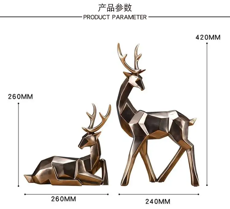 Современный домашний декор абстрактный олень украшение для гостиной креативное украшение статуя олень скульптура олененок витрина магазин подарок
