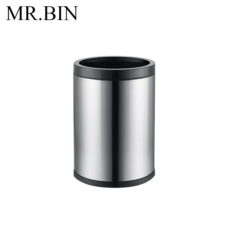 

MR.BIN 7Liter Coverless Open Top Trash Can Stainless Steel Circular Removable Ring Liner Waste Bin for Living Room & Kitchen