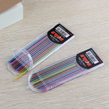 

1 Box hot sale Colorful 2B 2mm 12 color length 90mm Mechanical Pencil lead Art Sketch drawing Color lead school office supplies