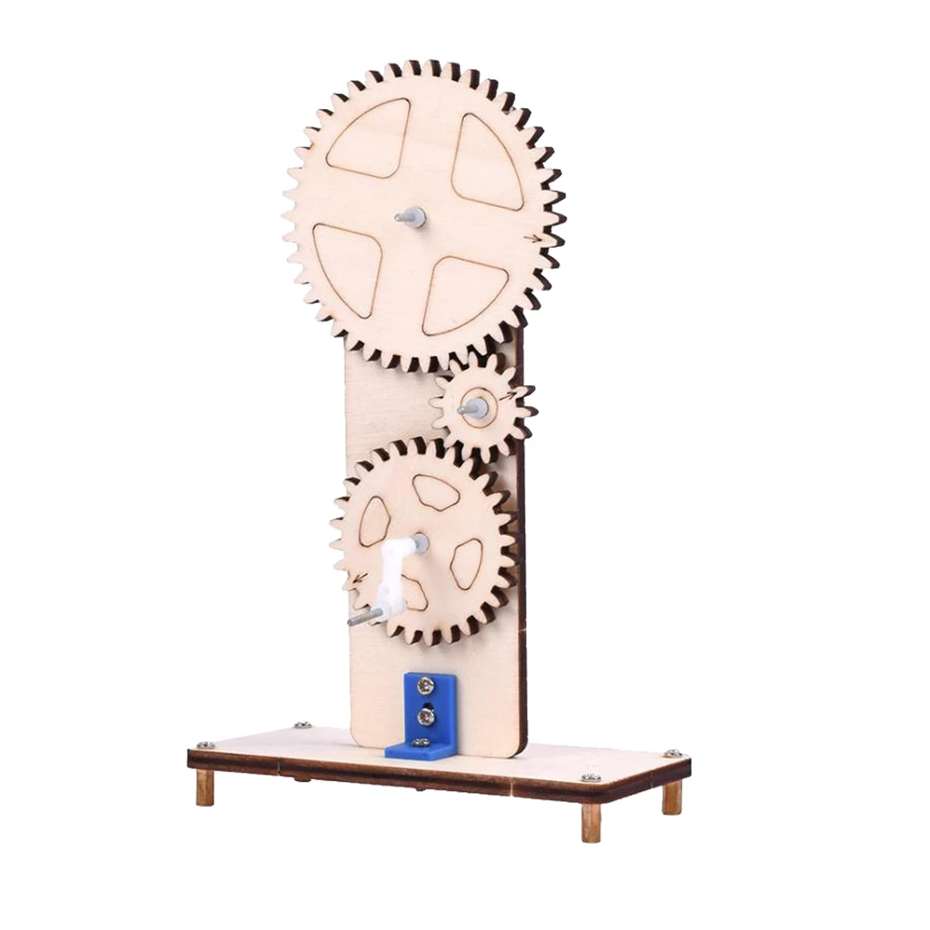 DIY 3D  Assembly Wooden Puzzle Mechanical Gear Drive Model Toys Building Kit Toys Gift for Children