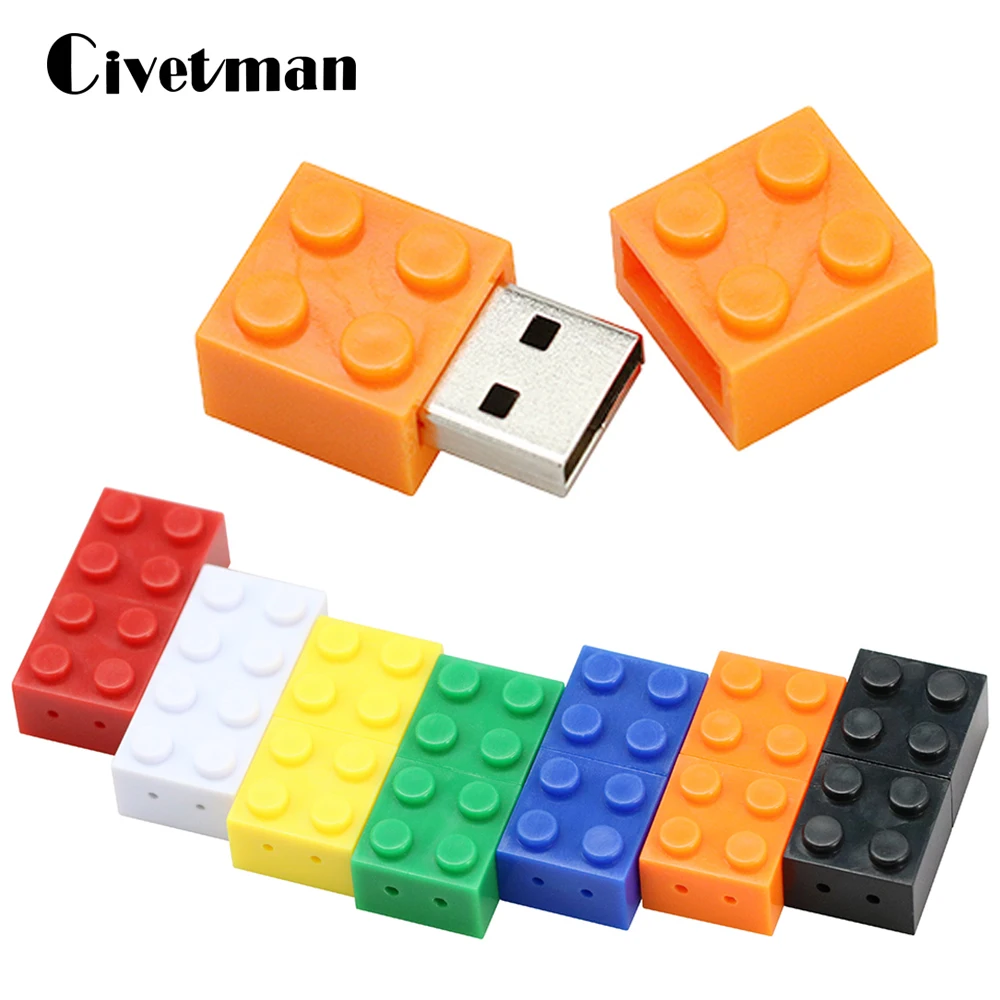 Toy Brick Flash Drive 256GB 128GB USB Flash Drive 64GB Plastic Building Block Pendrive 32GB 16GB 8GB 4GB Pen Drive Cle USB Stick lovely cartoon usb flash drive mafalda pen drive 128gb pendrive 64gb flash card 4gb 8gb 16gb 32gb memoria stick cle