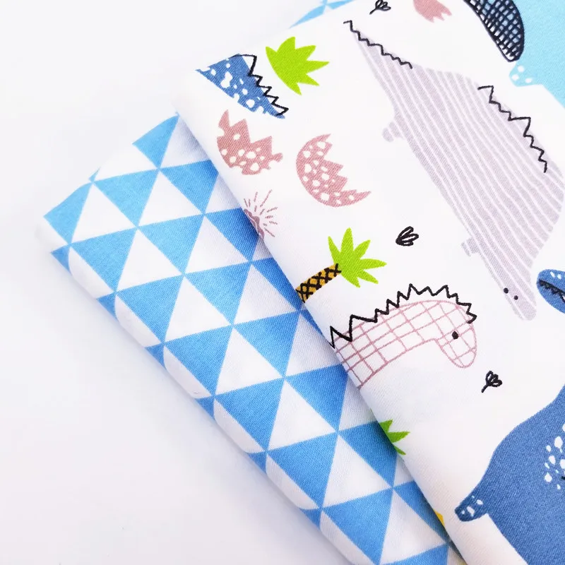 

Cute Dinosaur Printing Patchwork Cotton Twill Fabric Home Textile Sewing DIY Quilting Fabric For Kid Child Bedding Blanket Cloth