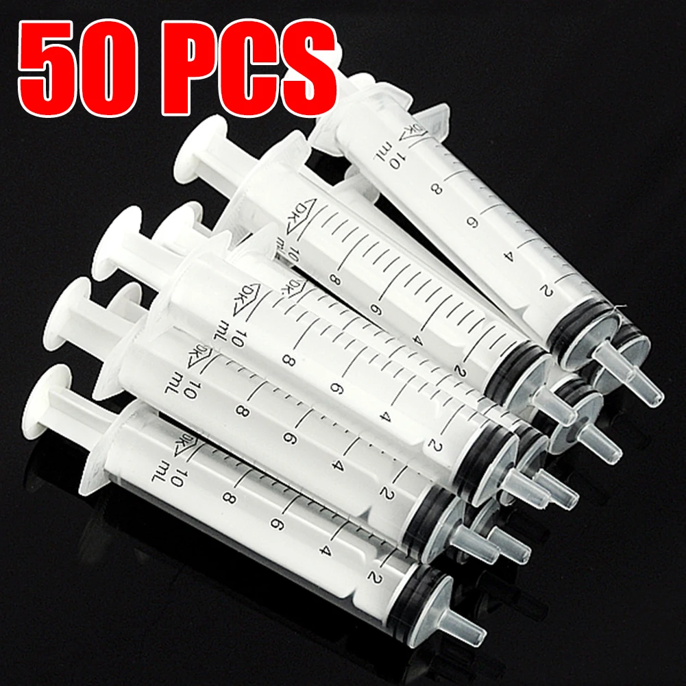 

50Pcs Syringe feeding Pet Needle Plastic 10ML Nutrient Sterile Health Measuring Hydroponics Tool Cat Feeding Accessories