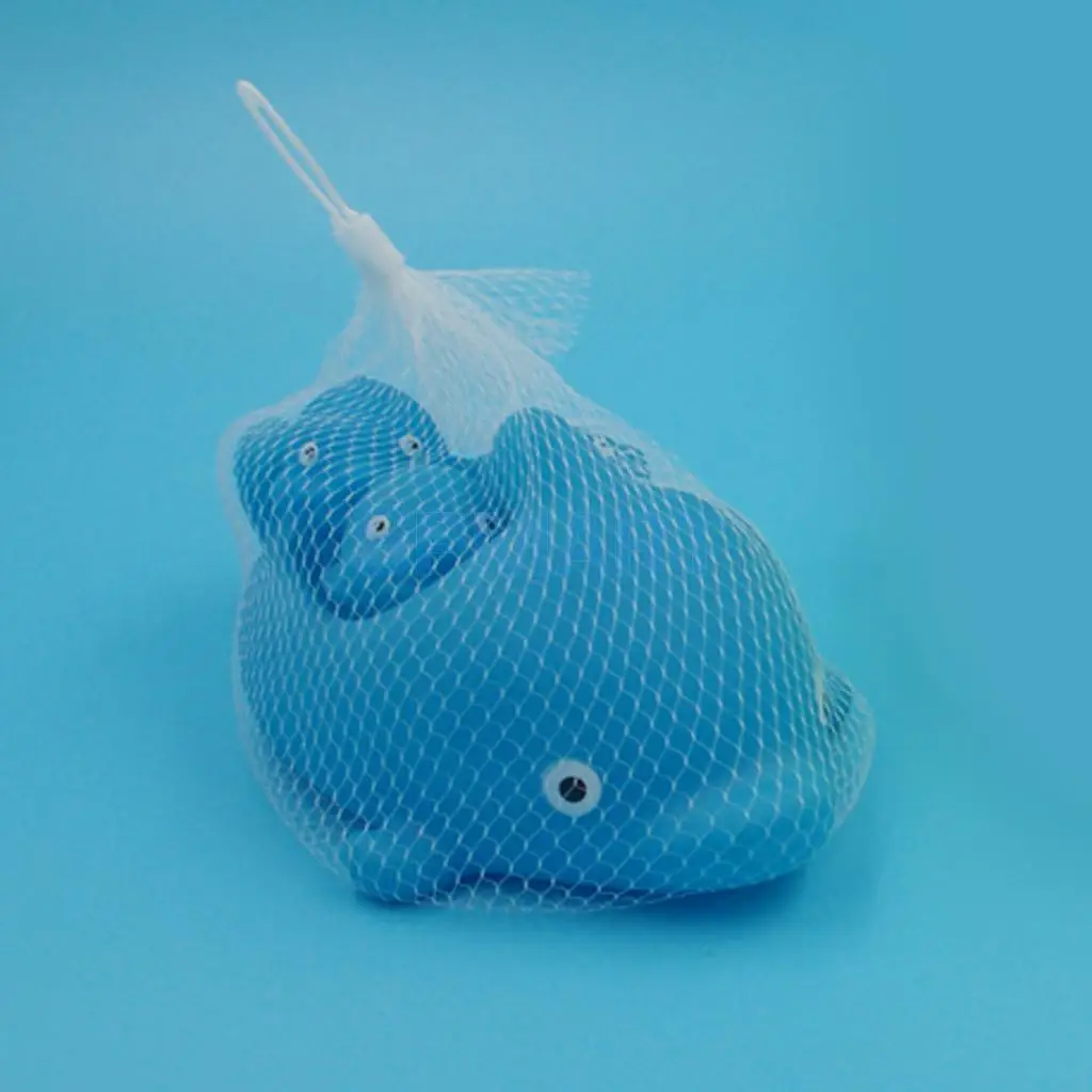 4 шт. детские игрушки для купания синий милый резиновый скрипучий дельфин семья Bathtime Play Fun игрушка