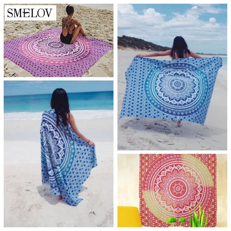 

Square beach towel Bohemia Mandala Indian Tapestry Large Sandy Beach Shawl Throw Rug Blanket Camping Tent Travel Sleeping mat