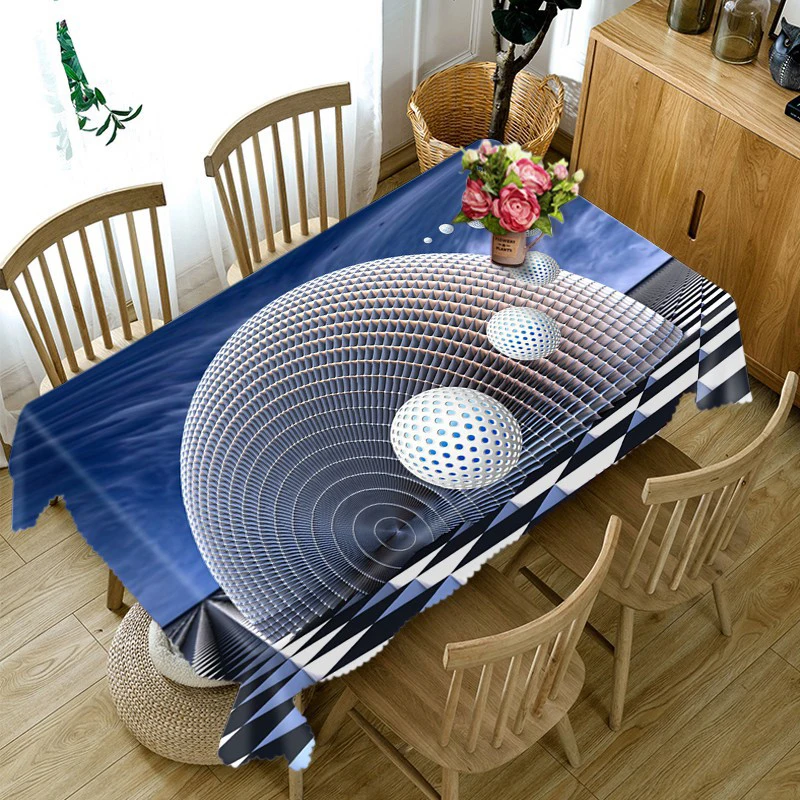 2018 Customize 3D Tablecloth Dubai Sailing Building Pattern Dustproof